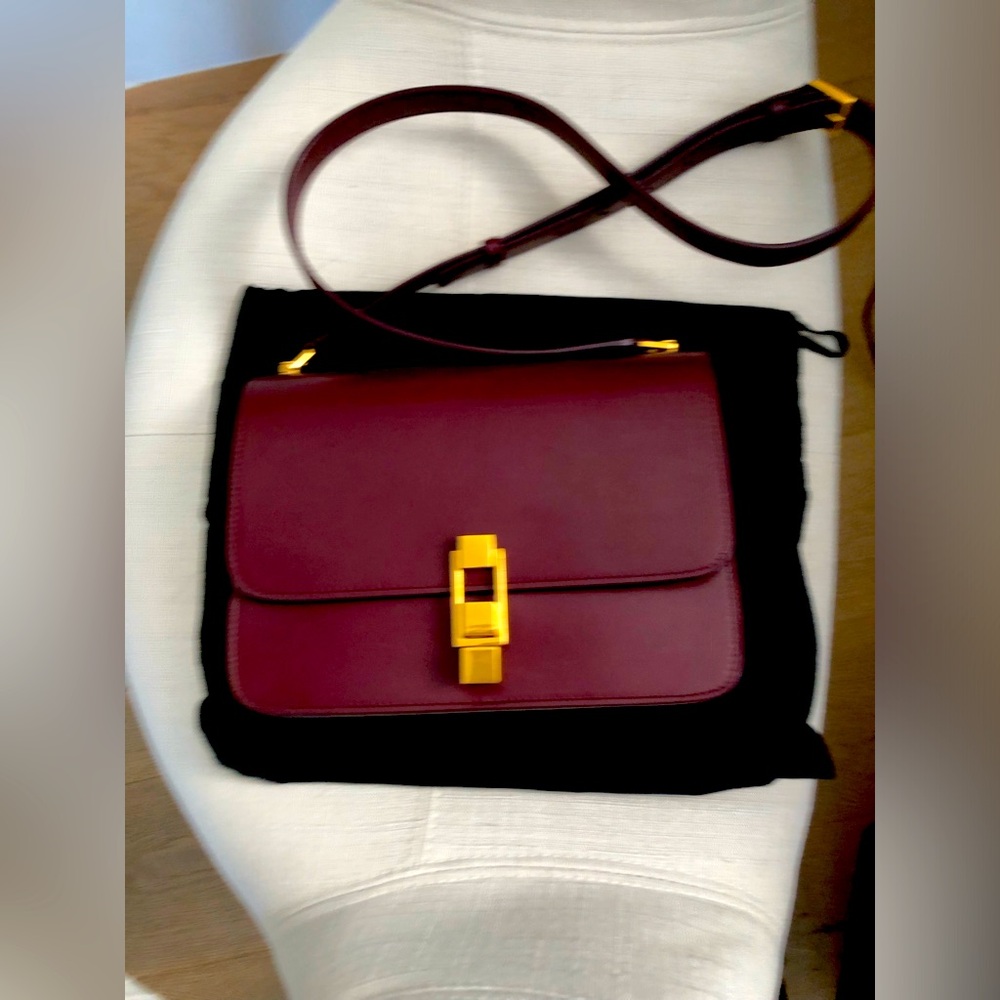 SOLD-Saint Laurent Carre Burgundy